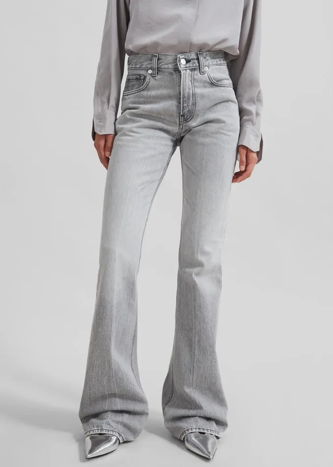 Women Haikure Flora Flared Jeans 8211 Fog Grey The Frankie Shop Bottoms