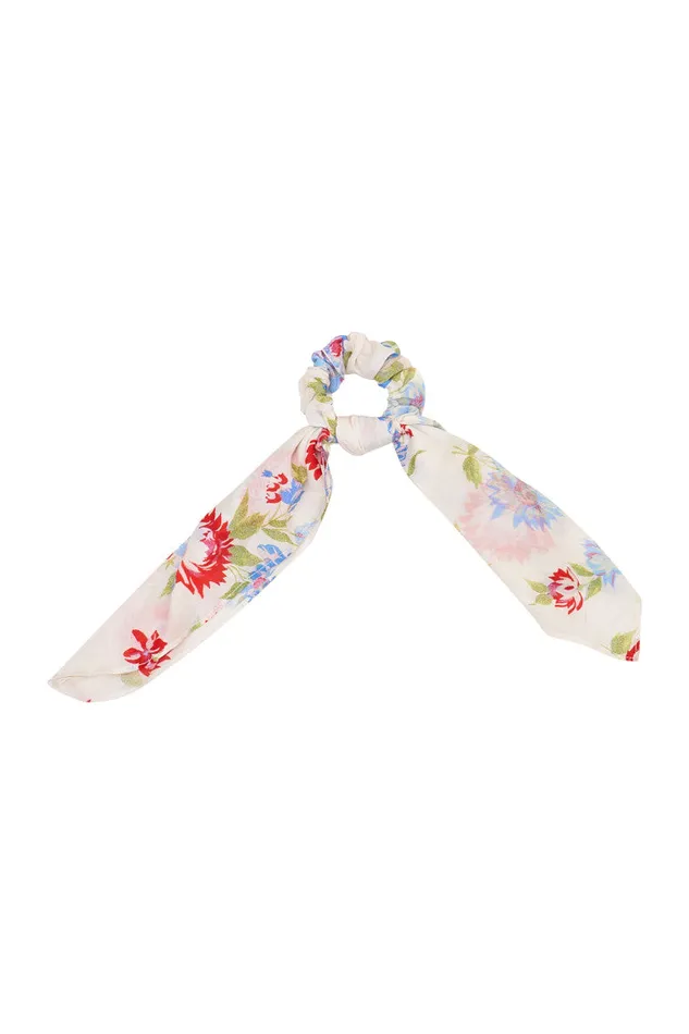Women Hair Accessories LoveShackFancy Parison Fabric Hair Scrunchie White
