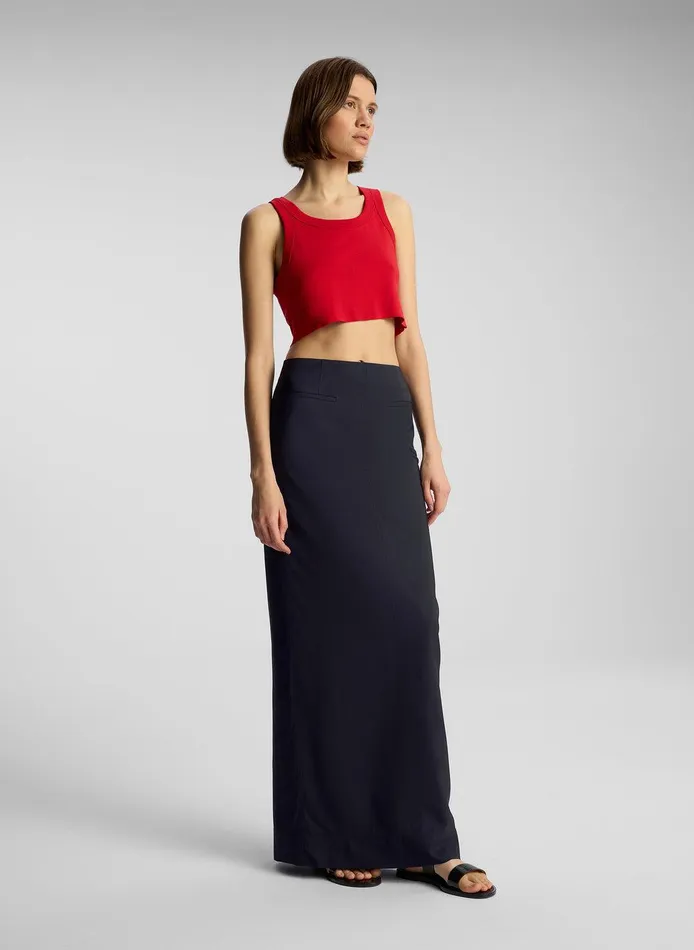 Women Halsey Cropped Cotton Rib Tank Rouge ALC Tees and Tanks