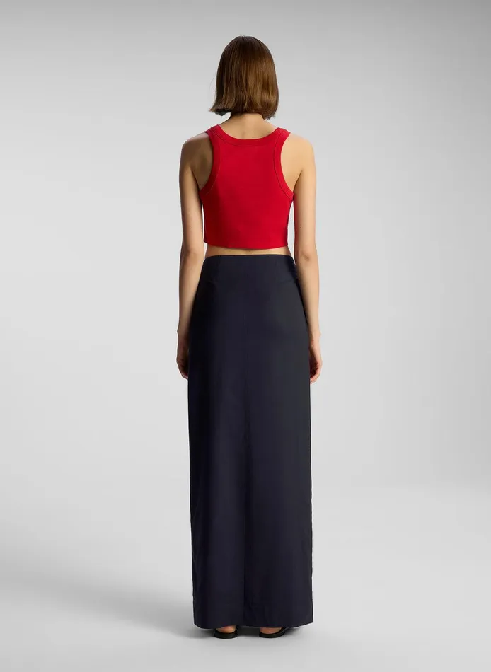 Women Halsey Cropped Cotton Rib Tank Rouge ALC Tees and Tanks