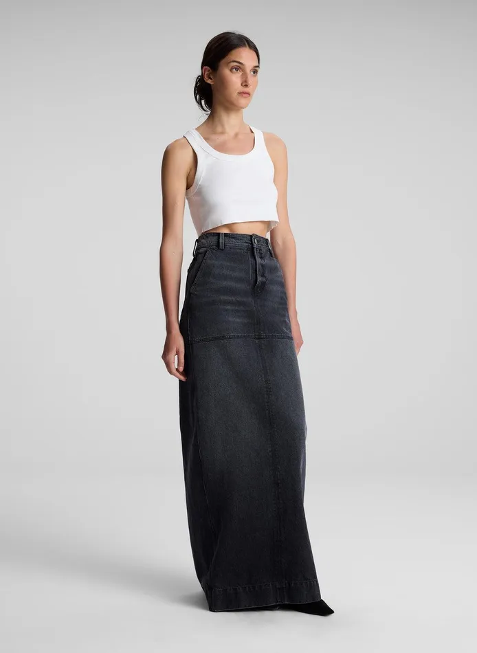 Women Halsey Cropped Cotton Rib Tank White ALC Tees and Tanks