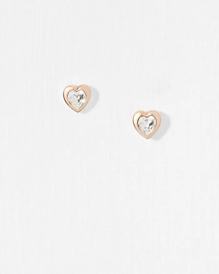 Women HAN 8211 Crystal Heart Earrings Clear Ted Baker Jewellery