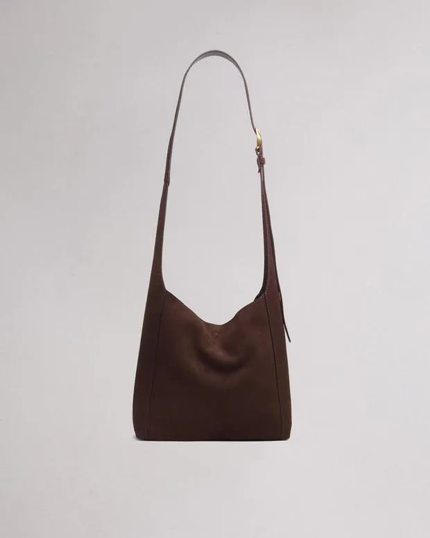 Women Handbags Rag and Bone Belize Small Suede Shopper Dark Espresso Suede