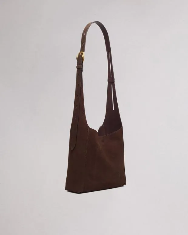 Women Handbags Rag and Bone Belize Small Suede Shopper Dark Espresso Suede