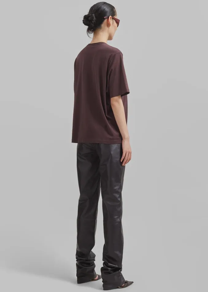 Women Harper Soft Organic TShirt 8211 Dark Plum The Frankie Shop Tops