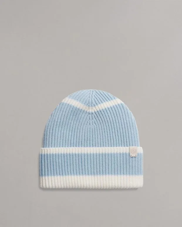 Women Hats and Gloves Rag and Bone Blake Striped Beanie Light Blue