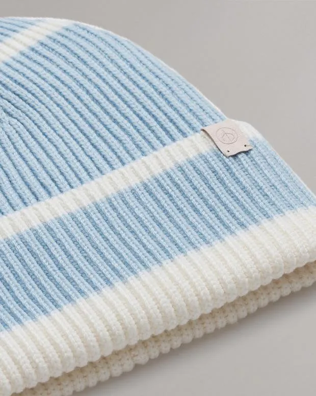 Women Hats and Gloves Rag and Bone Blake Striped Beanie Light Blue