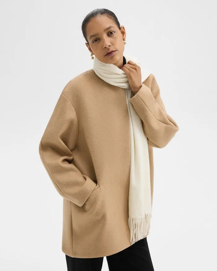 Women Hats Gloves Scarves Theory Classic Scarf In Cashmere Ivory