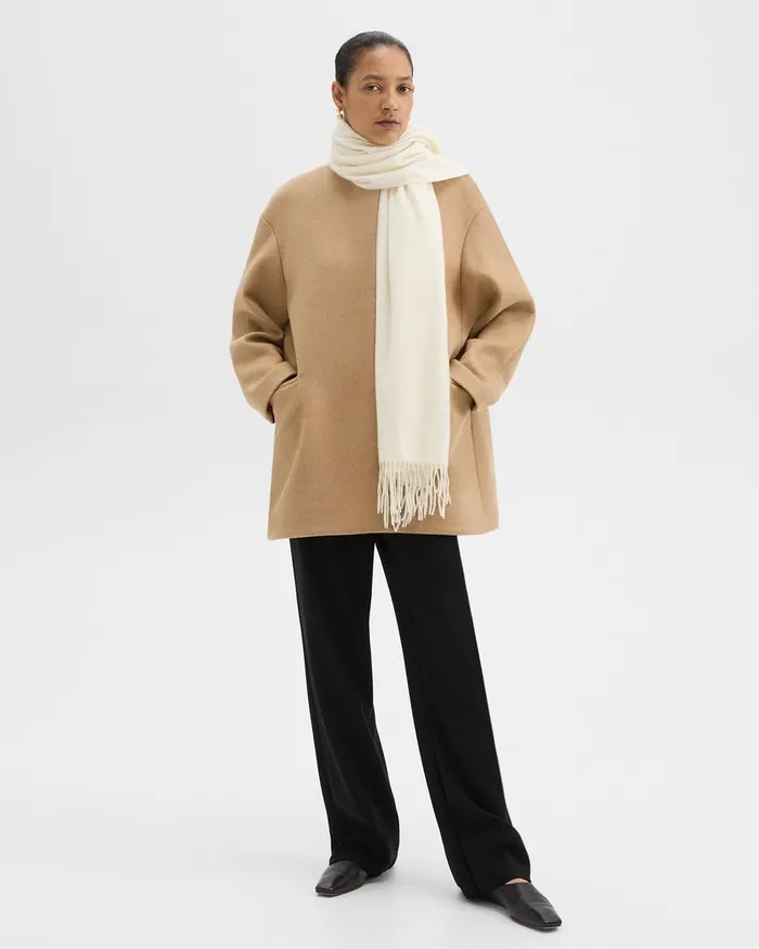 Women Hats Gloves Scarves Theory Classic Scarf In Cashmere Ivory