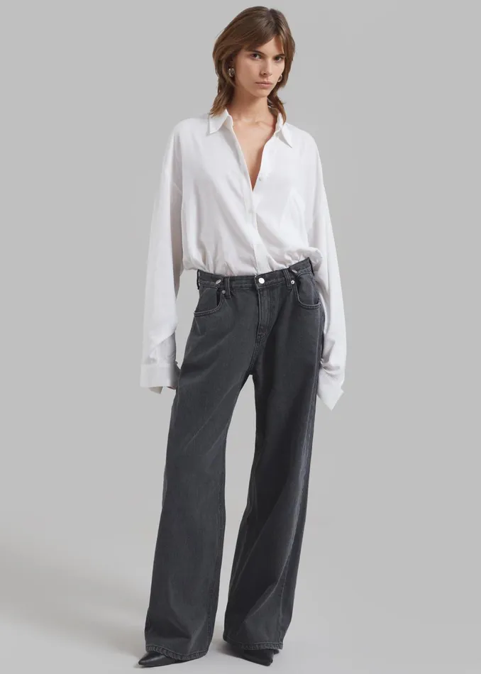 Women Hayla Denim Pants 8211 Grey Wash The Frankie Shop Bottoms