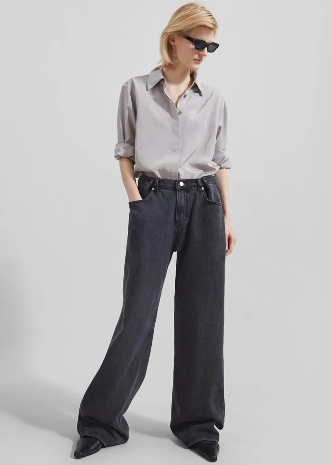 Women Hayla Denim Pants 8211 Grey Wash The Frankie Shop Bottoms