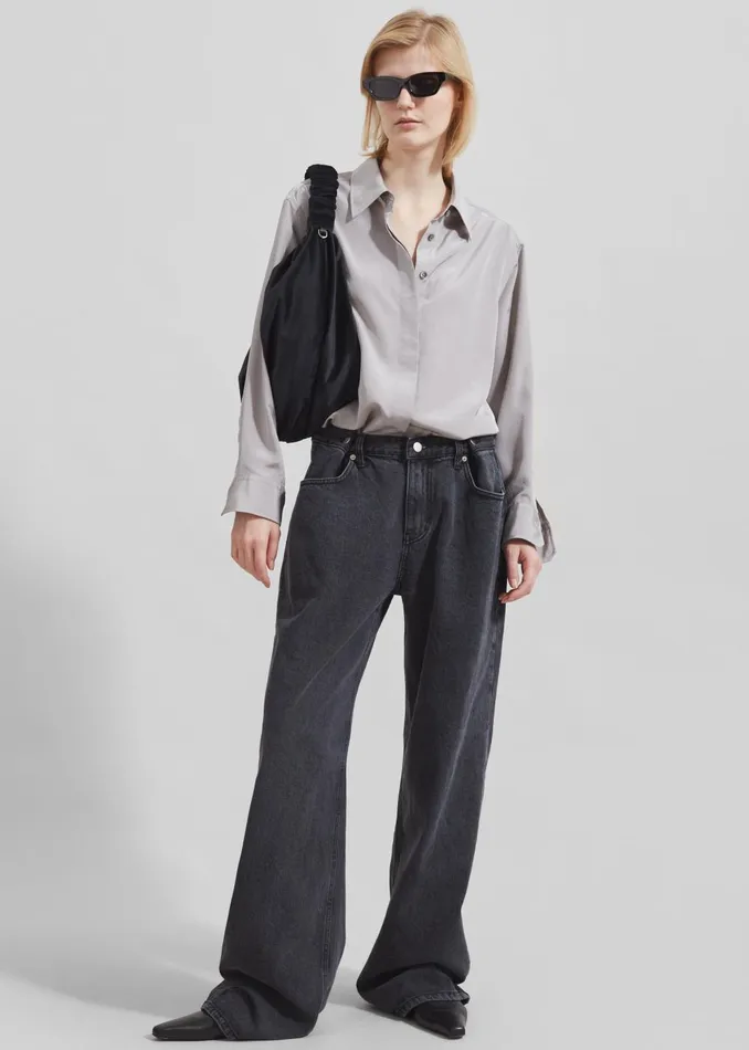 Women Hayla Denim Pants 8211 Grey Wash The Frankie Shop Bottoms