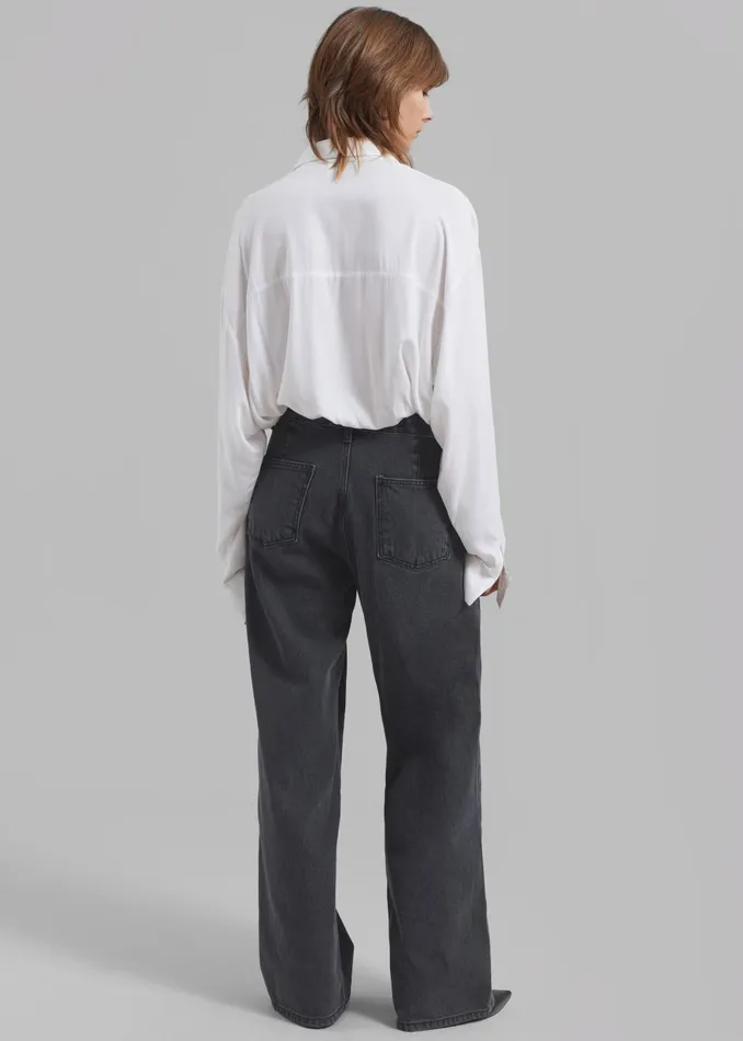 Women Hayla Denim Pants 8211 Grey Wash The Frankie Shop Bottoms