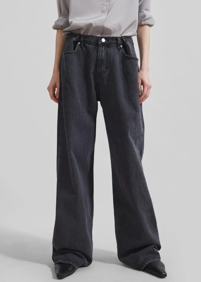 Women Hayla Denim Pants 8211 Grey Wash The Frankie Shop Bottoms