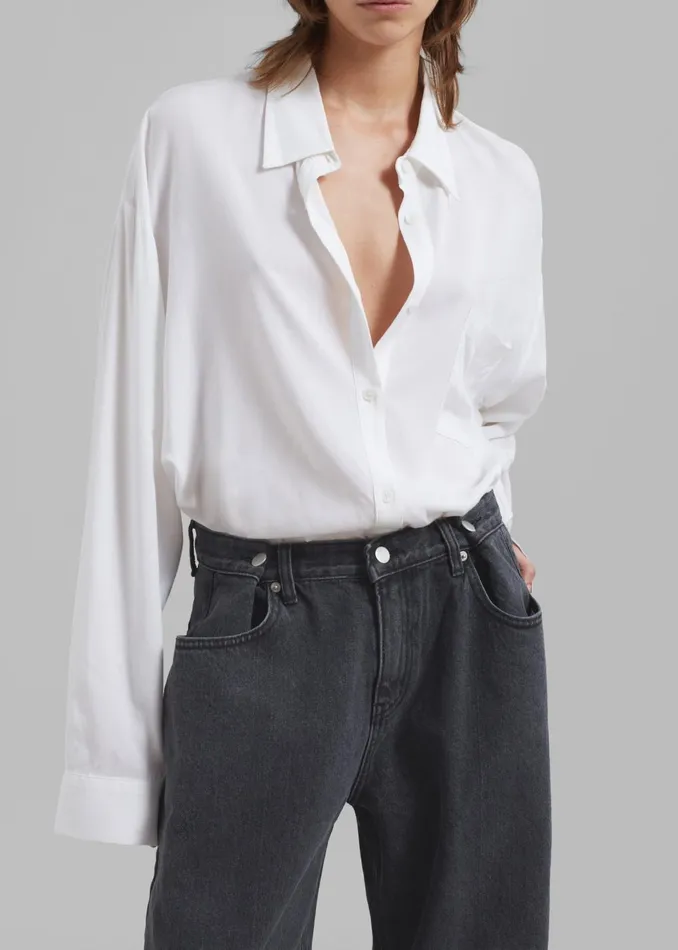 Women Hayla Denim Pants 8211 Grey Wash The Frankie Shop Bottoms