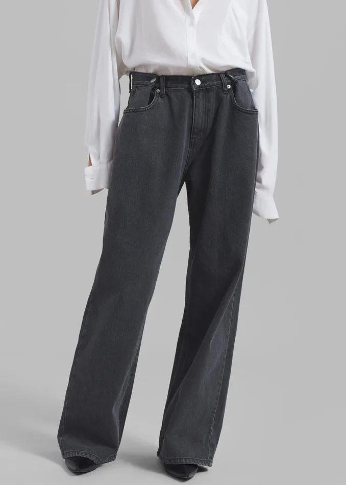 Women Hayla Denim Pants 8211 Grey Wash The Frankie Shop Bottoms