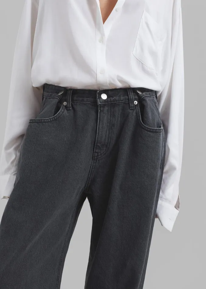 Women Hayla Denim Pants 8211 Grey Wash The Frankie Shop Bottoms
