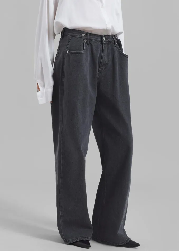 Women Hayla Denim Pants 8211 Grey Wash The Frankie Shop Bottoms