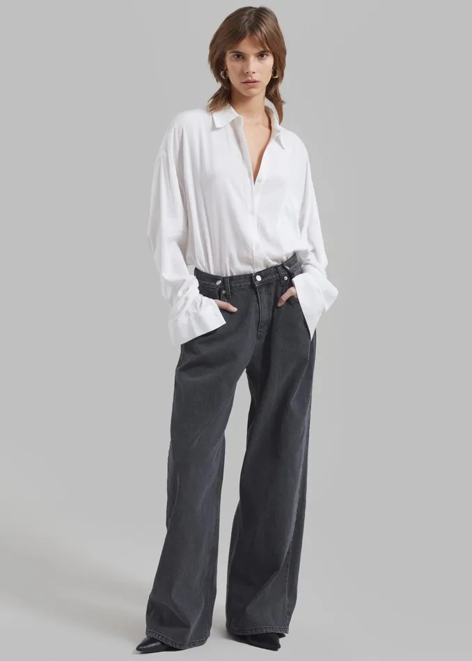 Women Hayla Denim Pants 8211 Grey Wash The Frankie Shop Bottoms