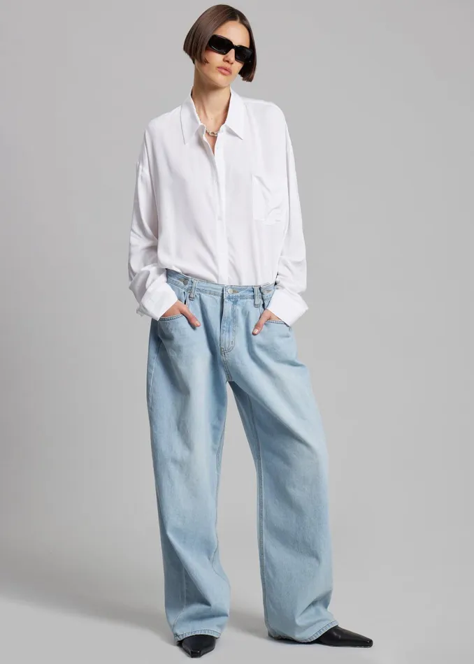 Women Hayla Denim Pants 8211 Light Wash The Frankie Shop Bottoms
