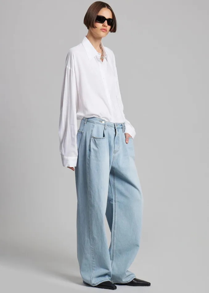 Women Hayla Denim Pants 8211 Light Wash The Frankie Shop Bottoms