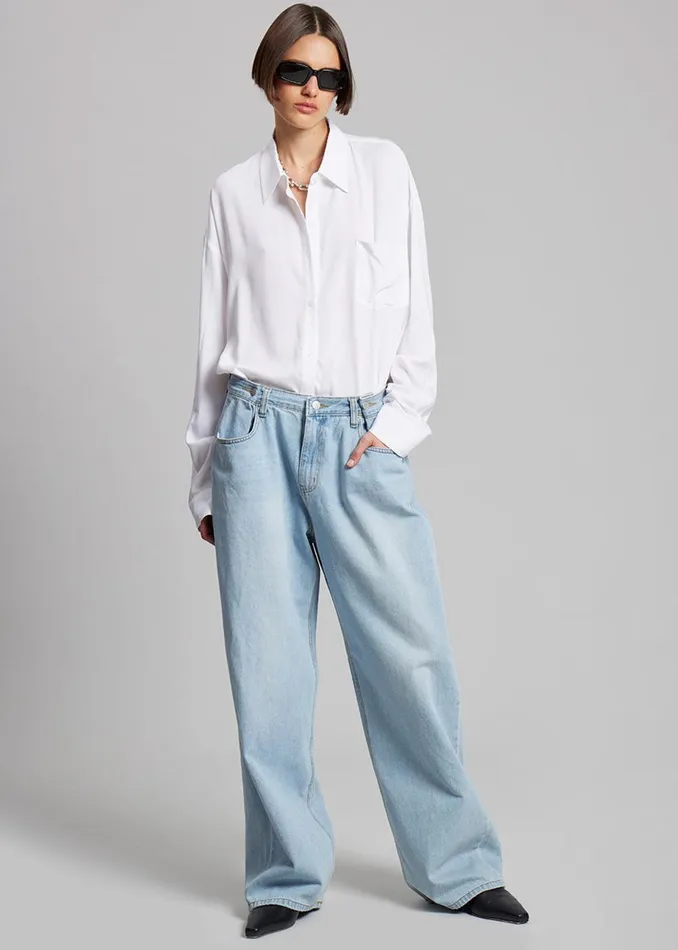 Women Hayla Denim Pants 8211 Light Wash The Frankie Shop Bottoms