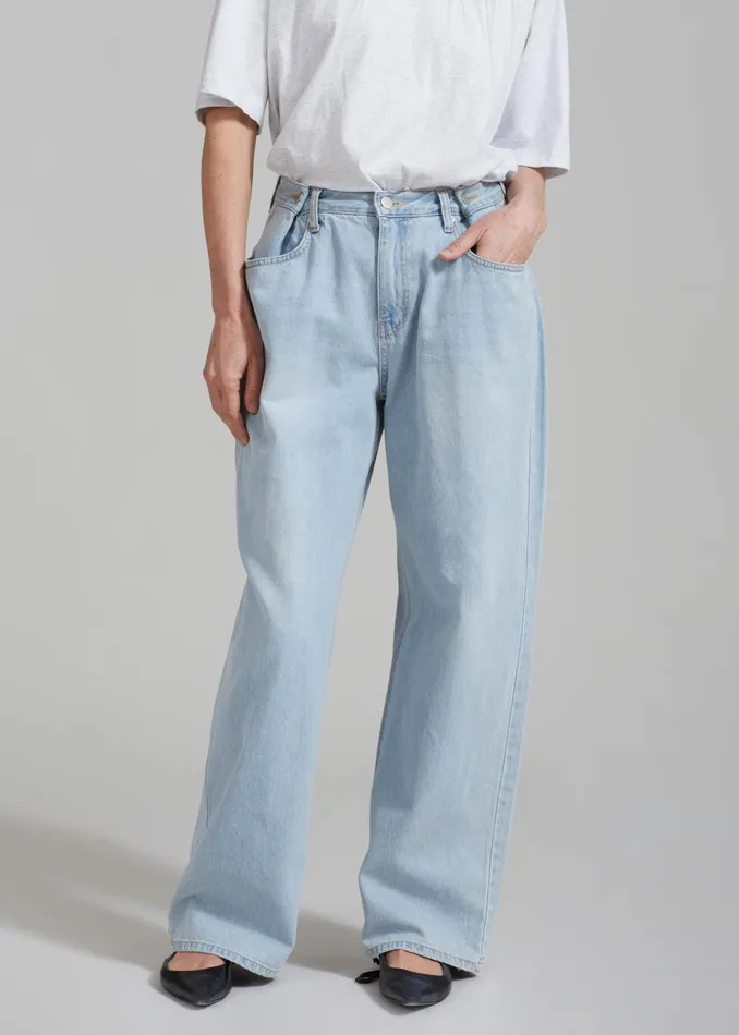Women Hayla Denim Pants 8211 Light Wash The Frankie Shop Bottoms