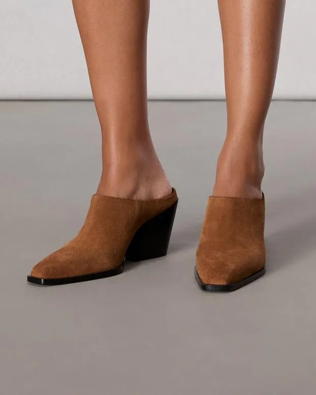 Women Heels Rag and Bone Joni Suede Mule Brownwood Suede