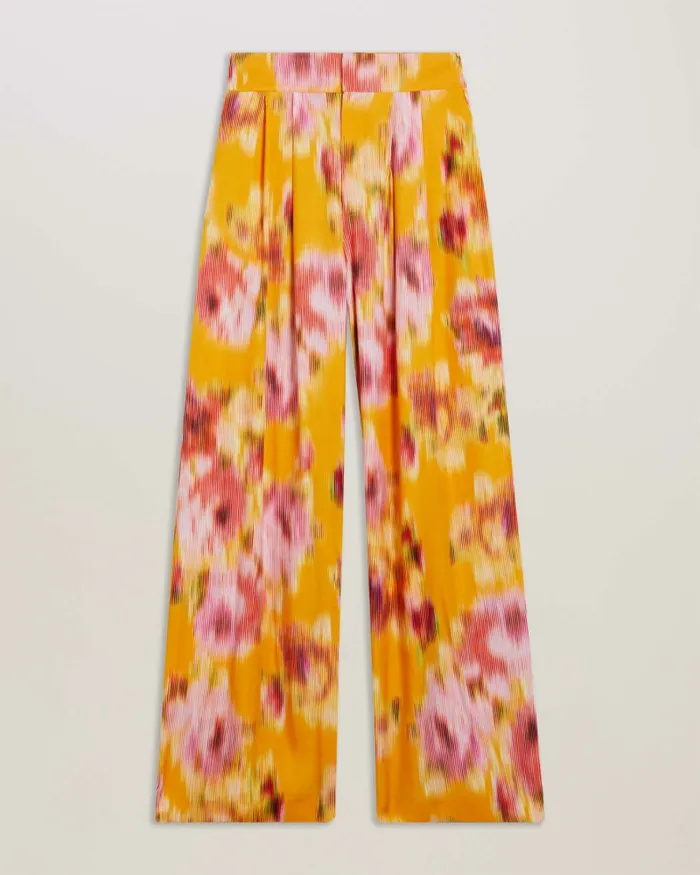 Women HITAKO 8211 Printed Wide Leg Pleated Trousers Orange Ted Baker Coords