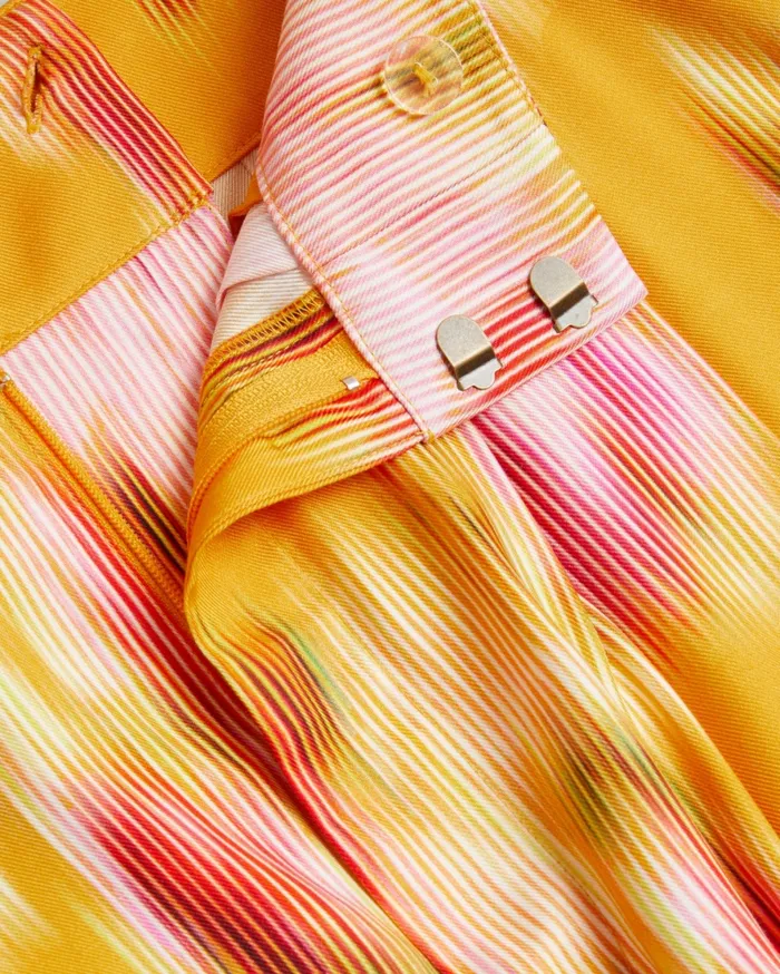 Women HITAKO 8211 Printed Wide Leg Pleated Trousers Orange Ted Baker Coords Women HITAKO 8211 Printed Wide Leg Pleated Trousers Orange Ted Baker Coords