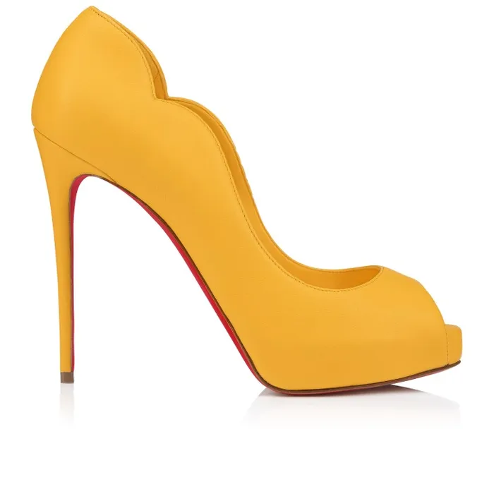Women Hot Chick Alta 120 Mm Pumps 8211 Nappa Leather 8211 Pollen Christian Louboutin Platforms