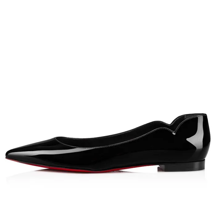 Women Hot Chickita Ballerinas 8211 Patent Calf Leather 8211 Black Christian Louboutin Flats and Loafers