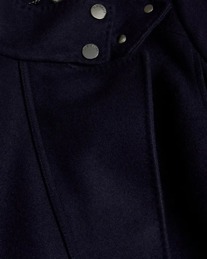 Women ICOMBI 8211 Funnel Neck Wool Coat Navy Ted Baker Coats and Jackets Women ICOMBI 8211 Funnel Neck Wool Coat Navy Ted Baker Coats and Jackets