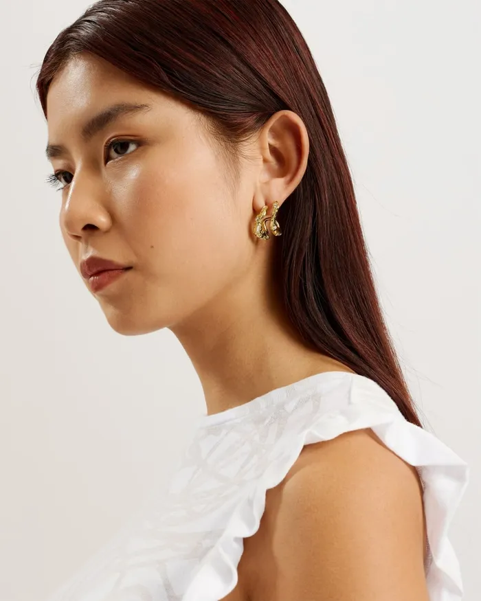 Women IILAA 8211 Frill Sleeve Burnout Pattern Top White Ted Baker Tops and Blouses Women IILAA 8211 Frill Sleeve Burnout Pattern Top White Ted Baker Tops and Blouses