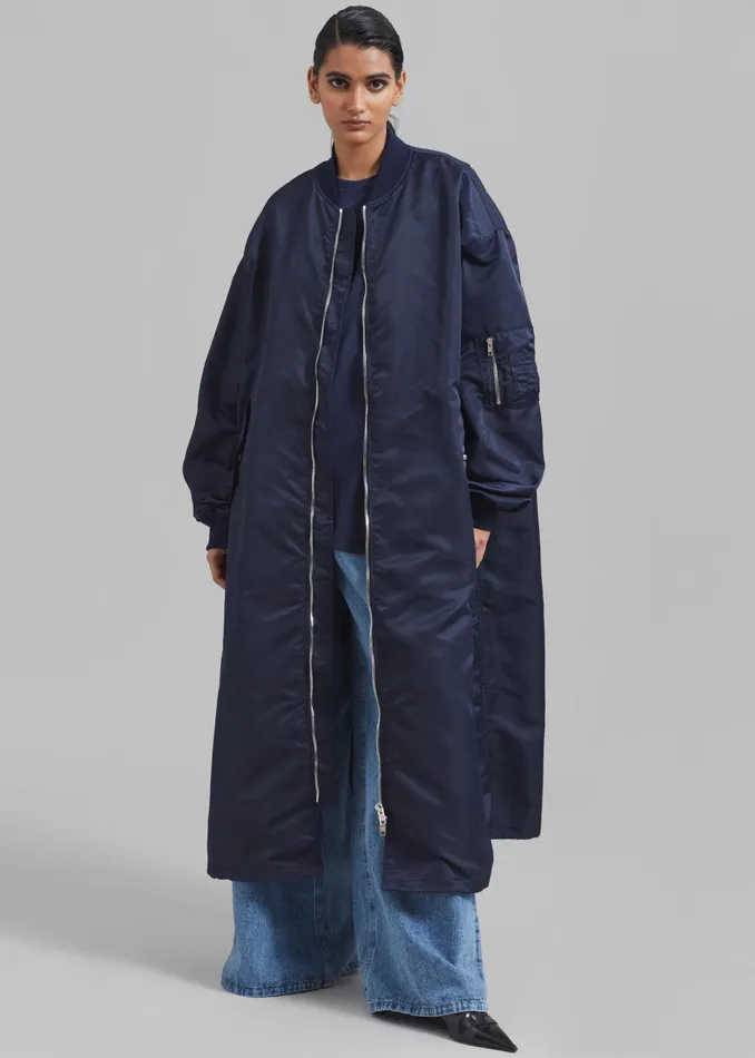 Women Isaac Oversized Bomber Coat 8211 Navy The Frankie Shop Outerwear