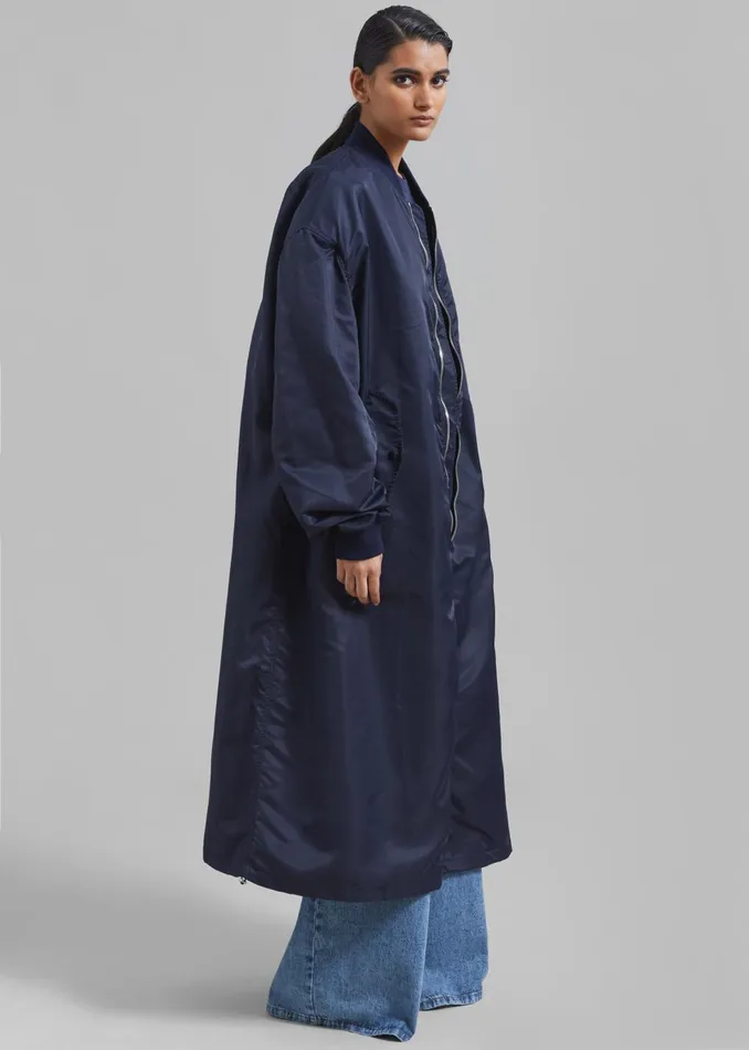 Women Isaac Oversized Bomber Coat 8211 Navy The Frankie Shop Outerwear
