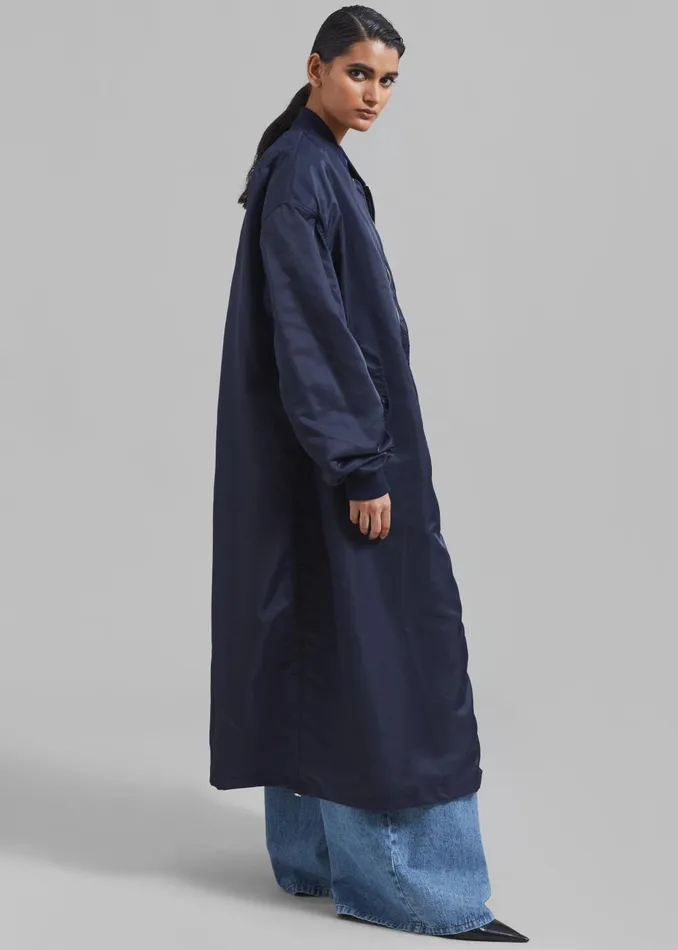 Women Isaac Oversized Bomber Coat 8211 Navy The Frankie Shop Outerwear