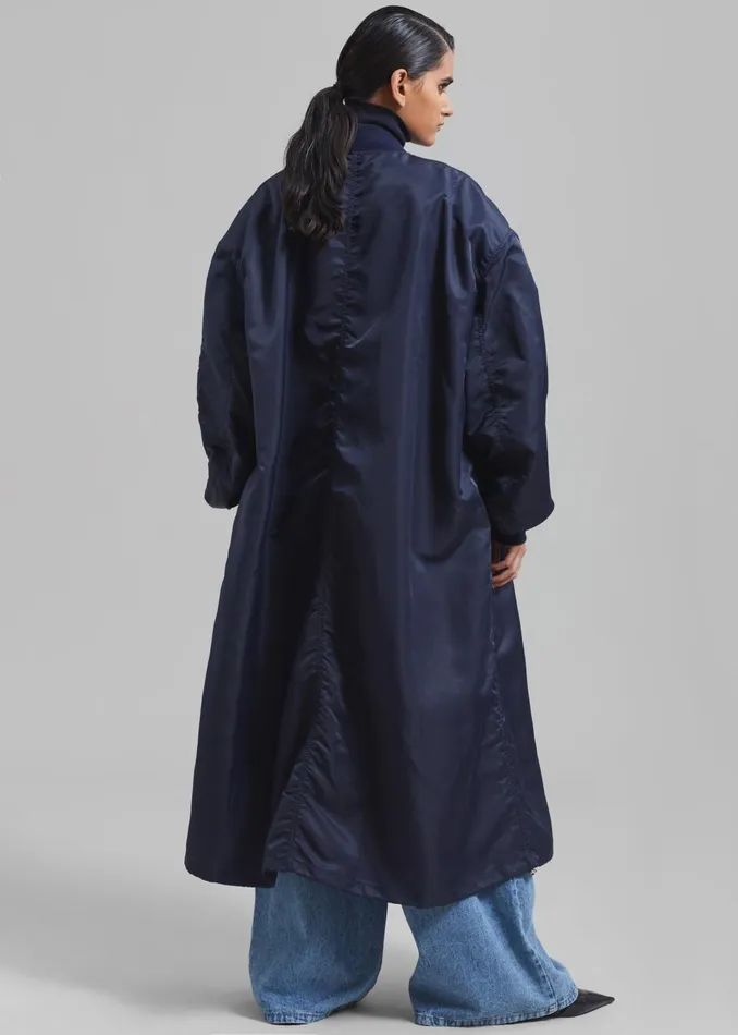 Women Isaac Oversized Bomber Coat 8211 Navy The Frankie Shop Outerwear