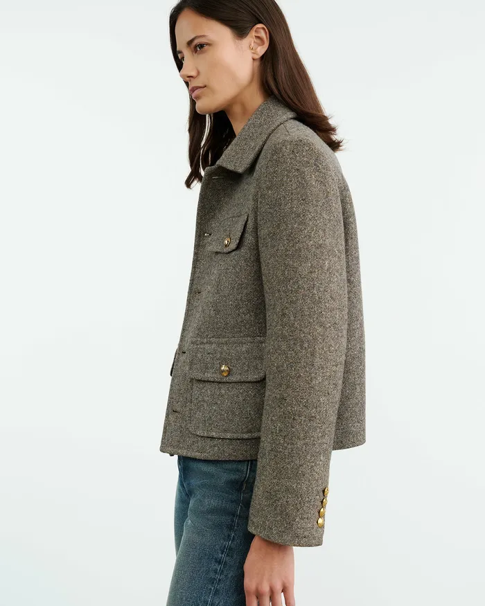 Women Jackets and Blazers Nili Lotan PAOLA JACKET Feather Grey Donagal