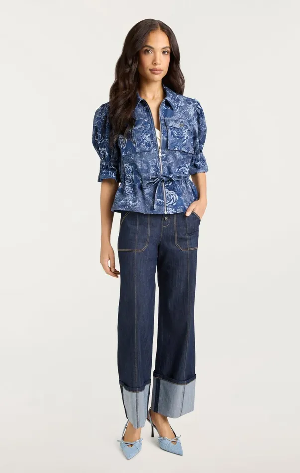 Women Jackets Cinq Sept Adie Jacket Indigo Multi