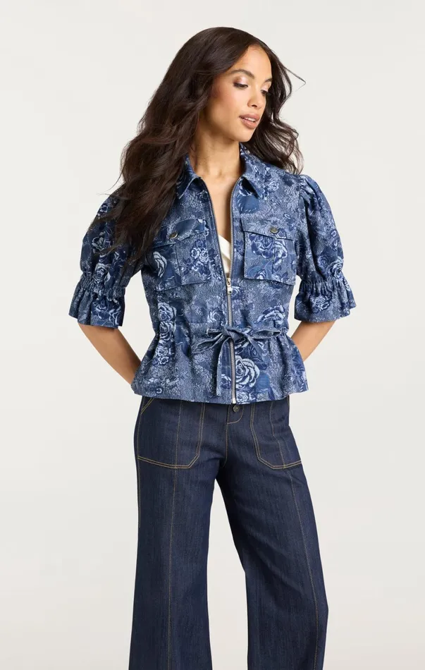 Women Jackets Cinq Sept Adie Jacket Indigo Multi