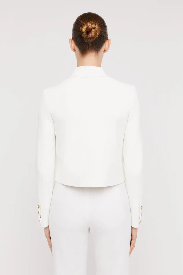 Women Jackets Scanlan Theodore CREPE KNIT BUTTON JACKET CREAM Women Jackets Scanlan Theodore CREPE KNIT BUTTON JACKET CREAM