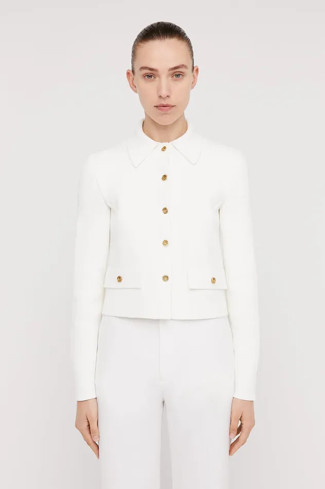 Women Jackets Scanlan Theodore CREPE KNIT BUTTON JACKET CREAM Women Jackets Scanlan Theodore CREPE KNIT BUTTON JACKET CREAM
