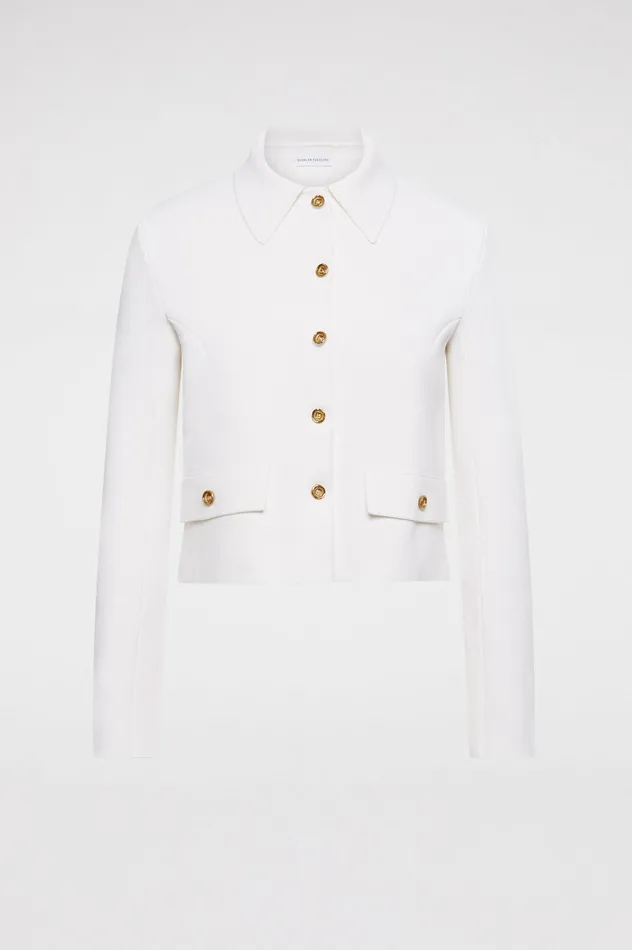 Women Jackets Scanlan Theodore CREPE KNIT BUTTON JACKET CREAM Women Jackets Scanlan Theodore CREPE KNIT BUTTON JACKET CREAM