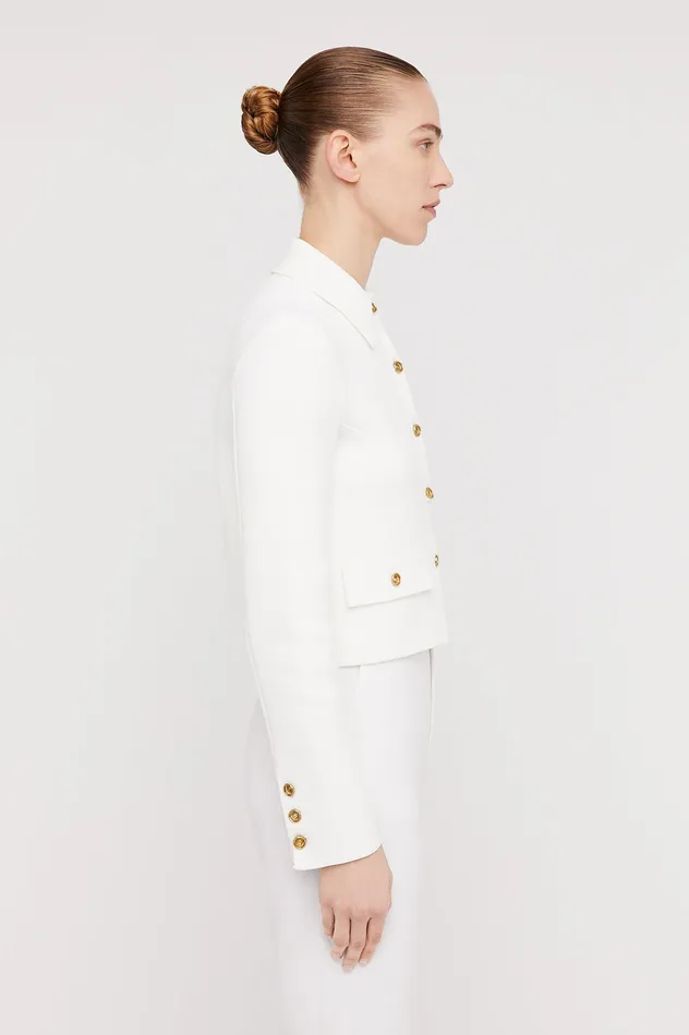 Women Jackets Scanlan Theodore CREPE KNIT BUTTON JACKET CREAM Women Jackets Scanlan Theodore CREPE KNIT BUTTON JACKET CREAM