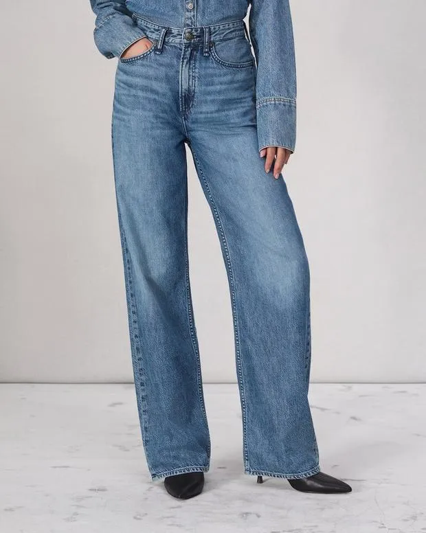 Women Jeans Rag and Bone Featherweight Logan WideLeg Jean Featherweight Denim River