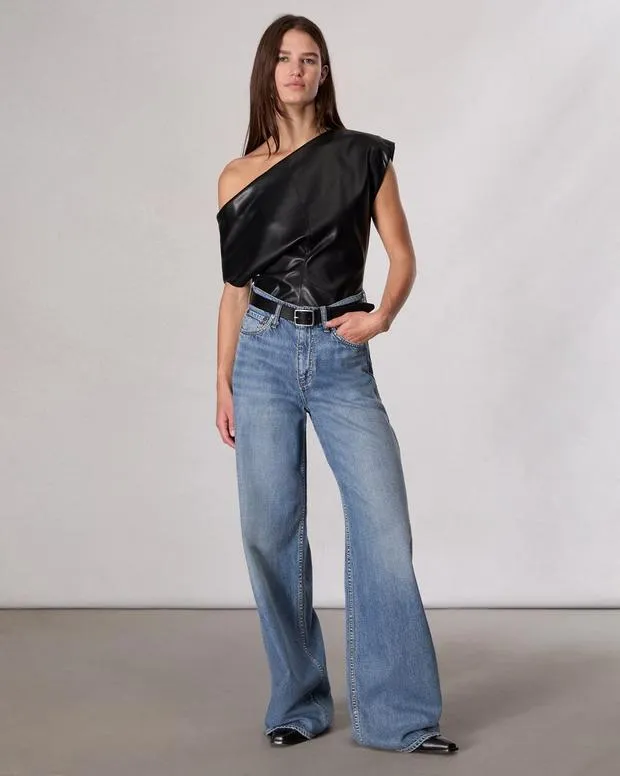 Women Jeans Rag and Bone Featherweight WideLeg Sofie Jean Featherweight Denim Beverly