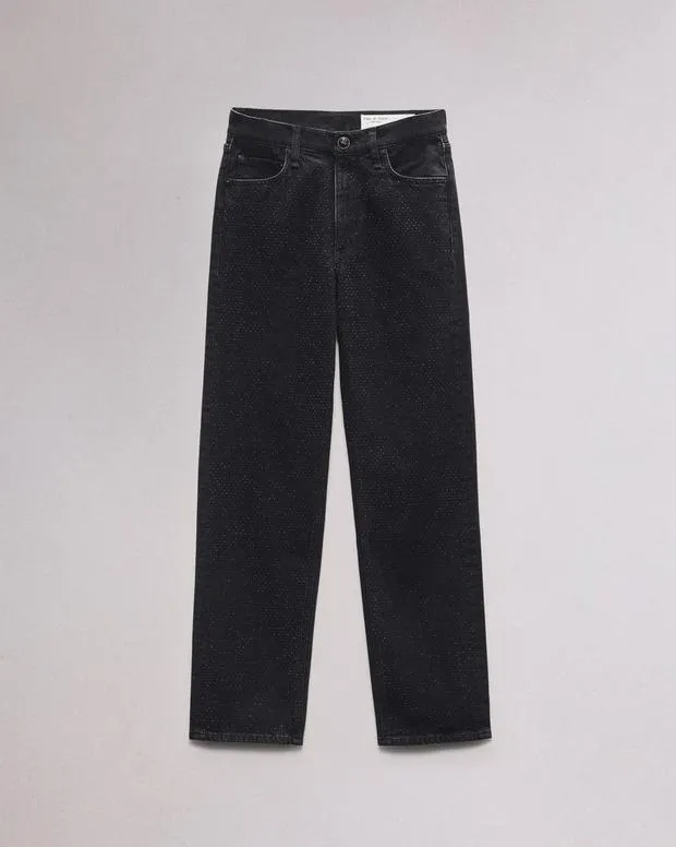 Women Jeans Rag and Bone Harlow Straight Jean Vintage Stretch Denim Sirin With Jewels