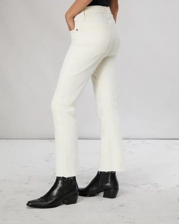 Women Jeans Rag and Bone Peyton Ankle Bootcut Jean High Stretch Denim Ecru