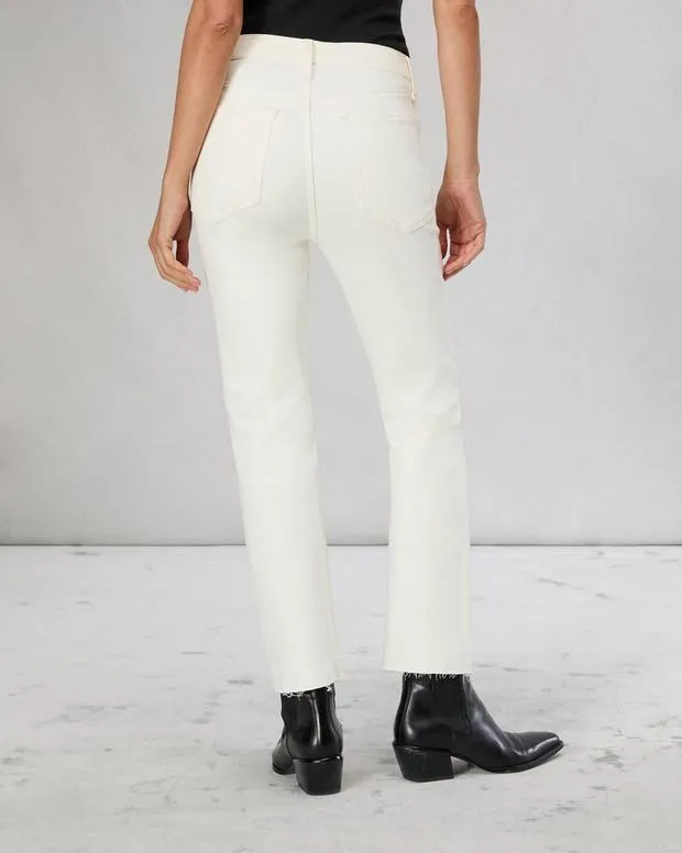 Women Jeans Rag and Bone Peyton Ankle Bootcut Jean High Stretch Denim Ecru